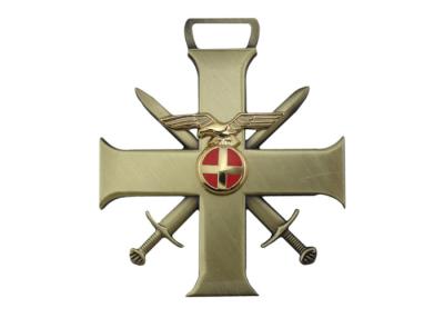 China Zinc Alloy Metal Cross Sword Souvenir Badges with Antique Gold Plating, Two Pieces Combined for sale