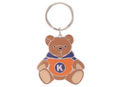 China Lovely Double Sided Bear Zinc Alloy Promotional Keychain with Nickel Plating, Soft Enamel for sale