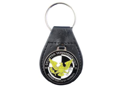 China Couro relativo à promoção Keychain de Eagle do presente, Keychains de couro personalizado com chapeamento de níquel à venda