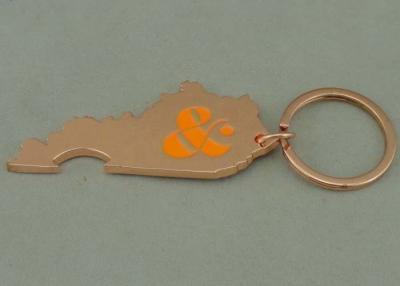 중국 Keychains 아연 합금 병따개를 광고하는 구리 도금 로고 열쇠 고리 판매용