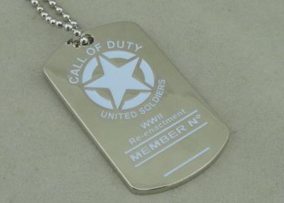 China Army Personalised Dog Tags , Die Casting Zinc Alloy Dog Tag Nickel Plating for sale