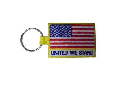 China Woven / Embroidery Key Chain, Custom Promotional Keychains With Twill, Cotton, Velvet for sale