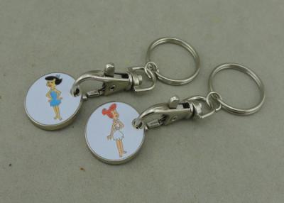 China Market Trolley Keyring Die Casting Supermarket Trolley Tokens Brass Material for sale