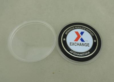 China ECO Friendly Challenge Coin , Die Struck Military Metal Coin With Plastic Case for sale