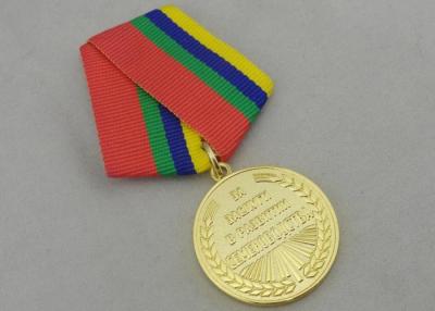 China Gold Custom Awards Medals / Reward Medal With Zinc Alloy 3D Design And Ribbon Matched for sale