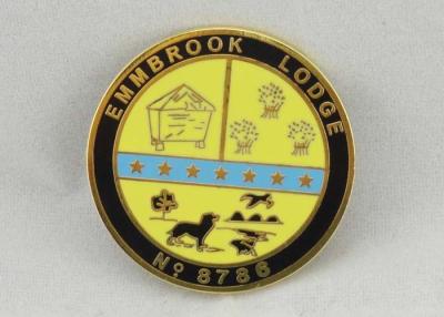 China Zinc Alloy Lodge Imitation Hard Enamel Pin / Lapel Pin Badges With Gold Plating for sale