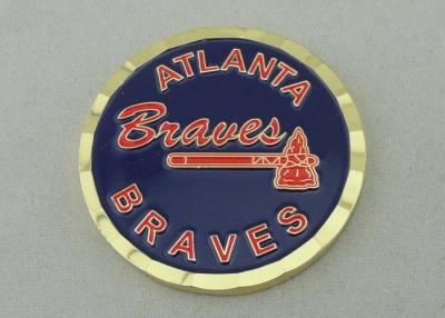 China 2.5 Inch Personalized Coins By Brass stamped  4.0 mm For Braves for sale