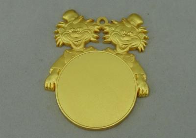 China 80 mm 3D Die Cast Medals Of Clown For Carnival , Zinc Alloy With Misty Gold Plating for sale