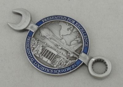 China Presidential Logistics Squadron Personalized Coins , Die Casting Full 3D Antique Silver Plating Coin for sale