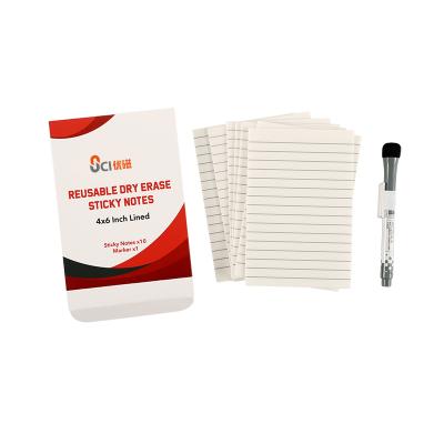 China High Quality Customized Customized Removable Label Office Sticker Notepad Label Sticky Dry Erase Removable Reusable Dry Erase Sticky Label for sale