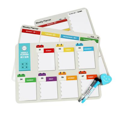 China White Board Magnetic Removable Magnetic Weekly Planner Hot Sale Reusable Dry Erase Meal Planner for sale