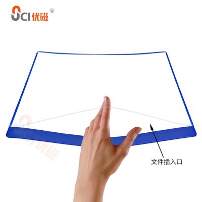 China Detachable Removable Magnetic Sign Holder PVC Window Frame Self Adhesive Clear Magnet Display Frame For Posters/Signs for sale