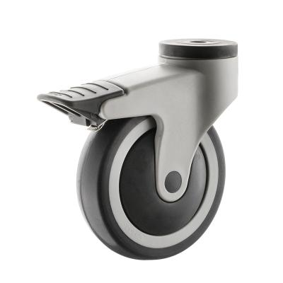 China SWIVEL All Caster Wheel Supplier Hospital Bed Caster TPR Hospital Caster Plastic Silent Medical Hospital Equipment Wheel for sale