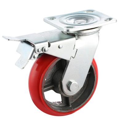 China Heavy Duty PIVOT Caster Wheel Caster Wheel PU Wheel 100-150mm Swivel Double Ball Bearing for sale