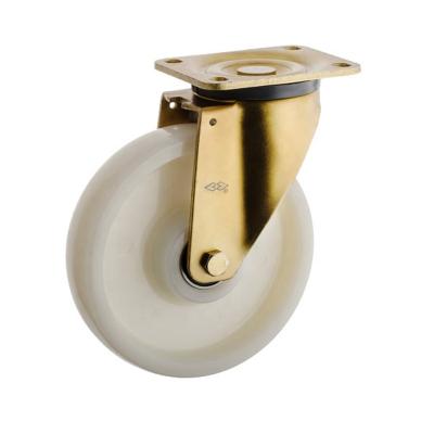 China PIVOT 6inch Reinforce Nylon Wheel Yellow Zinc Plating Caster Housing Type Heavy Duty 150mm Swivel Caster for sale