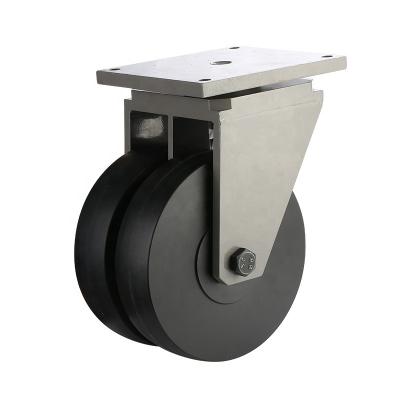 China Large PIVOT 400mm Wheel 6000kg High Load Nylon Castor Swivel Machine Wheel Caster for sale