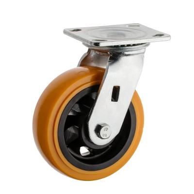 China PIVOT 8 Inch Heavy Duty POLYURETHANE Wheel 200mm Swivel Trolley Caster PU Caster High Load Heavy Duty Trolley Caster Caster for sale