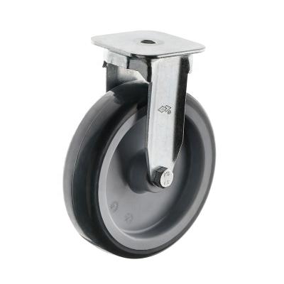 China Trolley Casters 4inch TPR Wheel 100mm Fixed Type 4