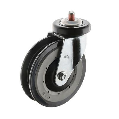 China PIVOT 5 Inch Swivel Escalator Caster 100mm 125mm PU Wheel Rotary Caster For Shopping 4