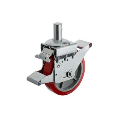 China PIVOT 125mm 150mm 200mm PU Wheel High Load Scaffolding Caster for sale