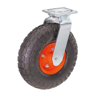 China SWIVEL 10 Inch Heavy Duty Pneumatic Rubber Wheels Rigid And Swivel Heavy Duty Caster Wheel for sale