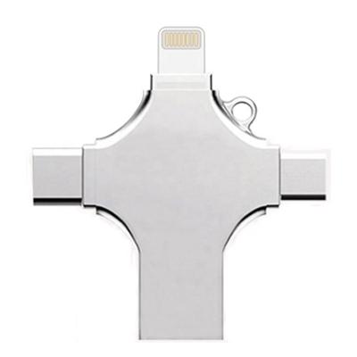 China Metal 64GB USB Drive usb 2.0 High Quality 4-in-1 Metal U Drive Customized LOGO USB Flash Custom Order for sale