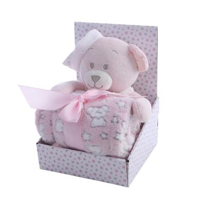 China Living Room Coral Fleece Detachable Bear Baby Folded OEM Soft And Cozy Blanket Blanket for sale