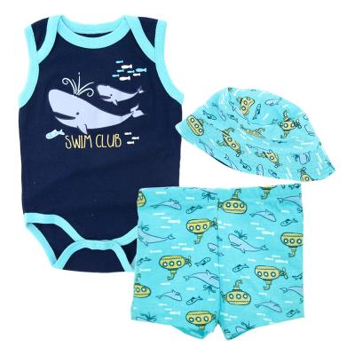 China Baby Diary Clothes JiAmy Custom 3 Piece Set Girls And Boys Hat Bib Pants Baby Romper Sets For 0-12M for sale