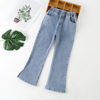 China Color Fade Proof Factory Price Outdoor Fashion Heat China Kids High Quality Custom Wash Jeans Pants for sale