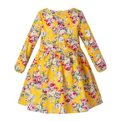 China Breathable Autumn Children'S Clothing Girls' Cotton Long Sleeve Flower Bridesmaids' Birthday Dresses for sale