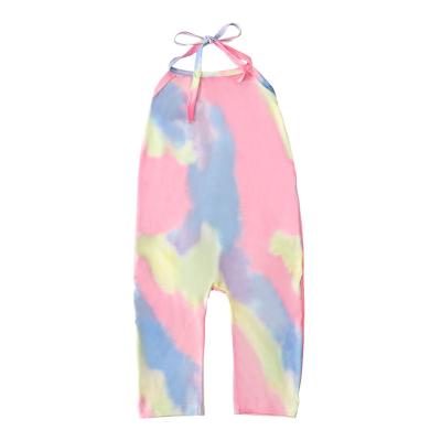 China Eco-Friendly Washable Breathable Slouch Jumpsuit Toddler Girl Romper One Piece Jumper Tie Dye Colors Jumpsuit for sale