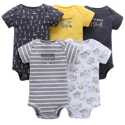 China High Precision Quality Antibacterial Short Sleeve Triangle Baby Clothes Romper for sale