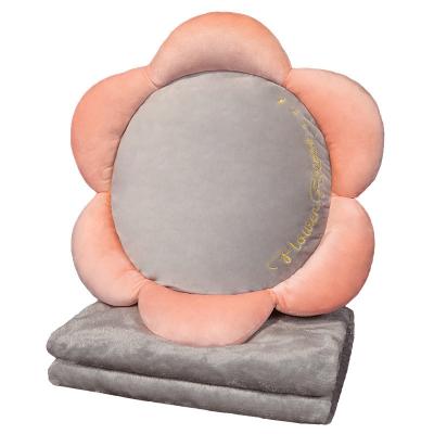 China Three-in-One Flower Cuddle Pillow Folded Soft Gift The Office Nap Thicken Pillow Blanket for sale