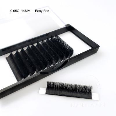 China Different Long Fake Mink Natural Eyelash Extensions Easy Fanning Lash Tray Blooming Supplier for sale