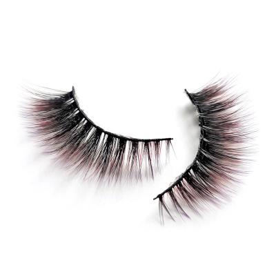 China Faux mink colored lashes 15-18mm natural lashes sellers style wholesale false mink lashes 3d with factory price best quality silk lashes for sale