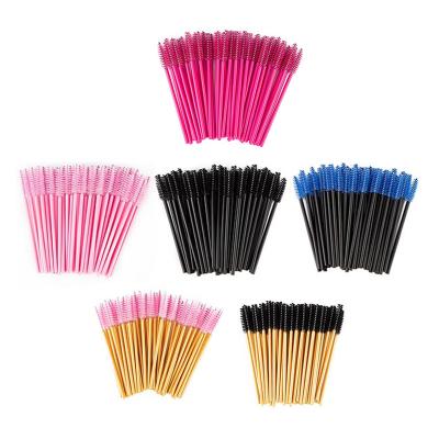 China Short lashbrush strip mink eyelashes lashwands disposable lash spoolie mascara wands mink eye lashes seller mink eyelash 18mm for sale