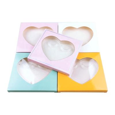 China Recyclable Wholesale Custom Square Eyelash Box Packaging Square Paper Wick Heart Logo Custom Lashbox for sale