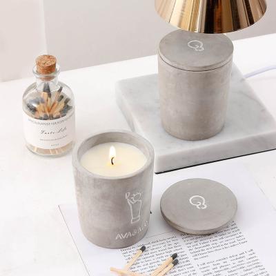 China Home Decoration 260ml Simple Nordic Style Cement Candle Scented Cup for sale