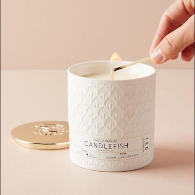 China 2022 Hot Sale Luxury Single Empty Ceramic Home Decoration Candle Jar Custom Made Candle Ships for sale