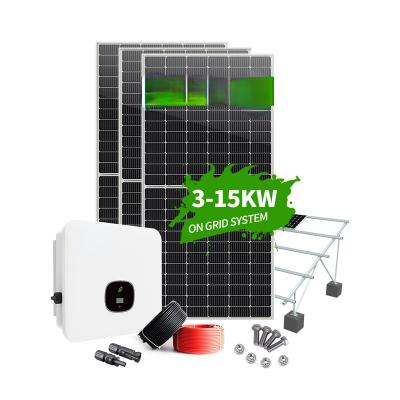 China Cheapest Price 10kw 12kw 10kva 20kw Home 15kw Module Kit Commercial Solar Panel Set 100kw PV Power On Grid Solar Generation Circuit for sale