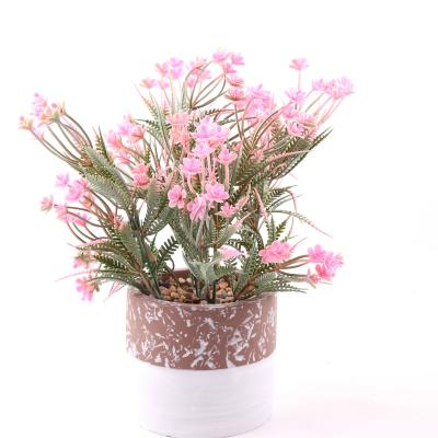 China Plant Environmental Friendly Plastic Flower Artificial Simulation Space Decor Potted Technology Small Leaves Art Decorative Style for sale