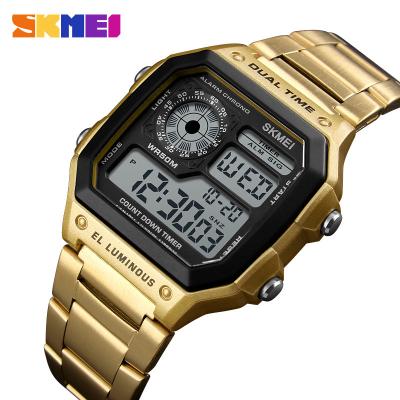 China Free Shipping Cheap Alarm Stainless Steel Watches Gold Plated Western Jewelry Wristwatches for sale