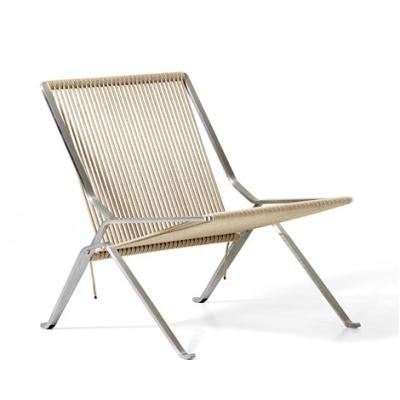 China Runxi Cooling Modern PK25 Lounge Chair PK 25 Easy Hand Woven Rope Stainless Steel Frame for sale