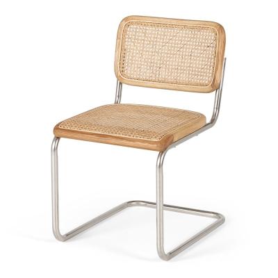 China Retro Cesca Cooling Runxi Rattan Dining Chair Solid Wood Rattan Armless Chair Wood Chair For Sale for sale