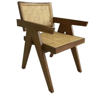 China Factory Direct Cooling Wooden Chair Rattan Solid Wood Armchair Dining Chair For Sale for sale