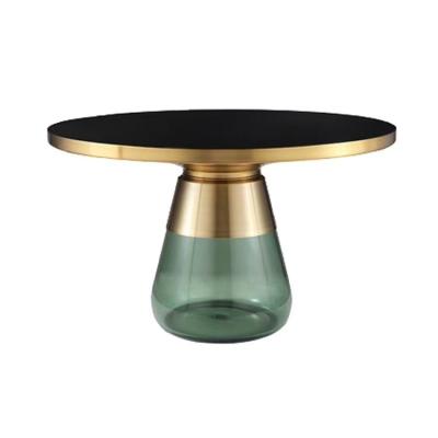 China Casablanca Brass Gold Extendable Luxury Glass Coffee Table Top Runxi Smart Coffee Table for sale