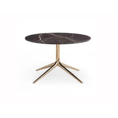 China Runxi Extendable Luxury Marble Coffee Table Metal Base Round Side Table For Living Room Furniture for sale