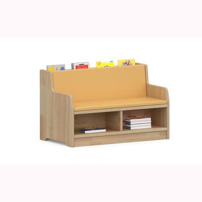 China Kindergarten furniture children's reading room solid wood bookcase learning interactive sofa bookcase for sale