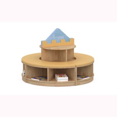 China Kindergarten solid wood furniture environmental protection water-based paint multifunctional learning combination bookcase en venta