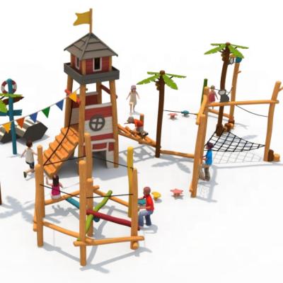 China Timber wooden sensory play equipment children playground set outdoor kids sensory activity for school outside area for sale